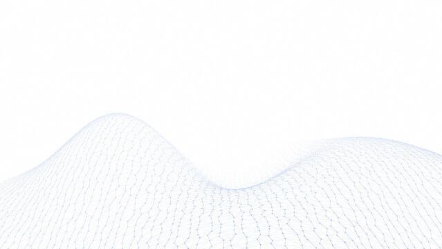 Abstract 3D Wireframe Terrain Digital Topographic Mesh Royal Azure Widescreen Background