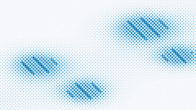 Abstract Geometric Square Halftone Checkerboard Azure Cyan Widescreen Background