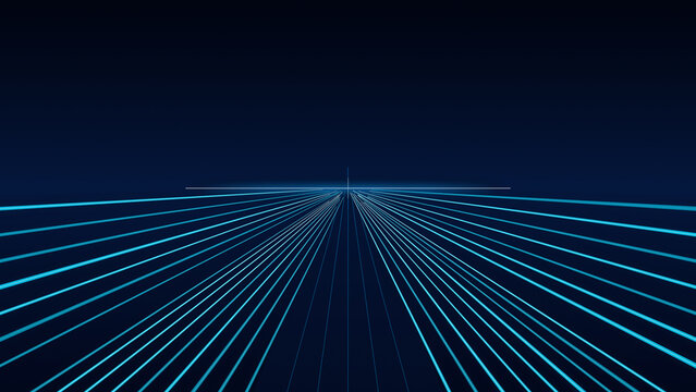 Cyber Speed Highway Perspective Light Trails Cyan Navy Widescreen Background