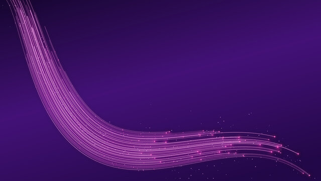 Optical Fiber Data Stream Neon Violet Magenta Connectivity Widescreen Background