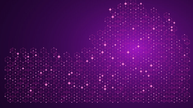 Neural Matrix Isometric Grid Neon Magenta Technology Widescreen Background