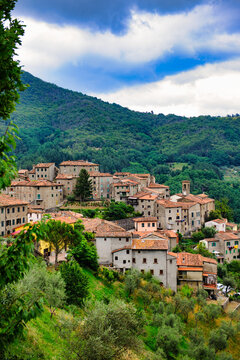 Medieval village in the Svizzera Pesciatina, Pistoia province, Italy