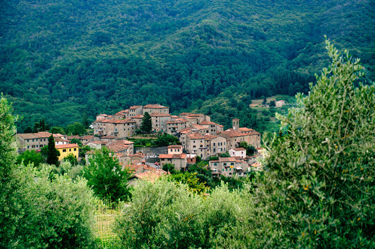 Medieval village in the Svizzera Pesciatina, Pistoia province, Italy