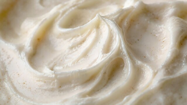 Thick white medicated cream texture with swirls and ridges. Close up cosmetic moisturizer and dermatological ointment surface for skincare background