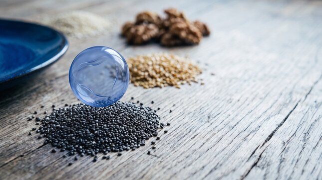 Chia flaxseed and walnuts for omega 3 nutrition
