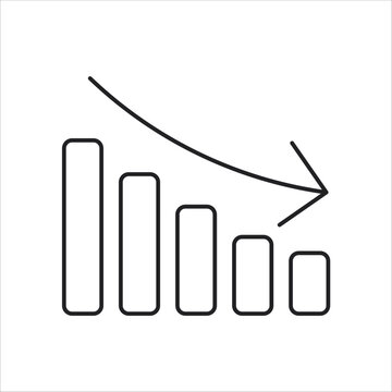 decrease icon. simple flat line vector
