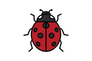 Minimalist Ladybug Vector Illustration © Tiga