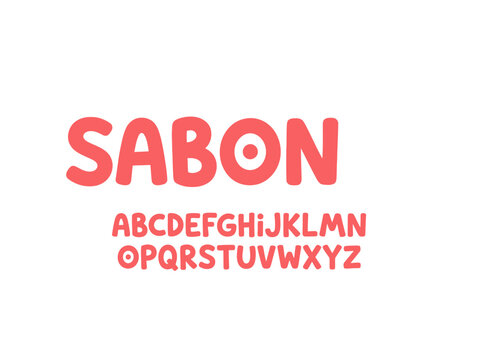 Playful Pink Handwritten Font SABON - Cute Rounded Bubble Alphabet Set for Kids, Posters, and Creative Branding