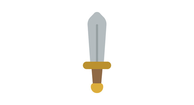 Flat vector illustration of a sword against a white background