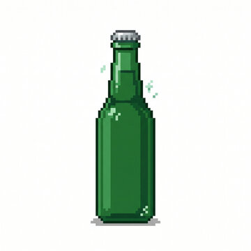  Art Green Glass Bottle Illustration