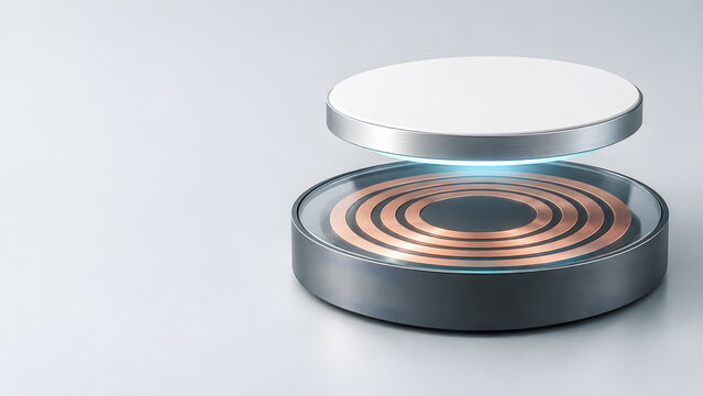 Wireless Charging Pad Concept in Exploded View with Copy Space