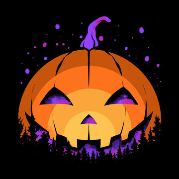 halloween background with pumpkin head