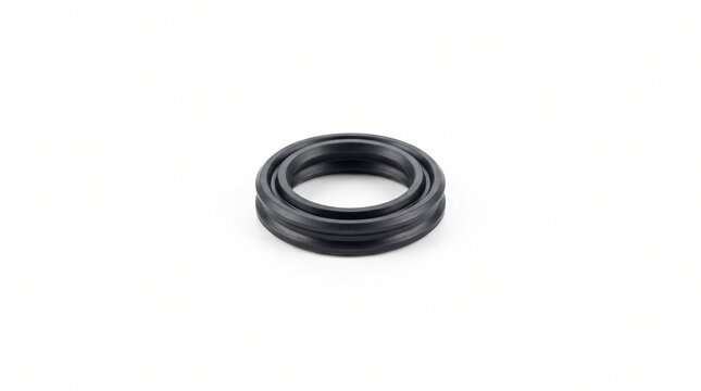 Aviation brake hydraulic caliper piston seal ring. High-temperature aerospace EPDM polymer ring with dynamic sealing lip. Fluid containment hardware.