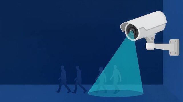 CCTV Security Camera With Artificial Intelligence Object Detection System Vector Illustration