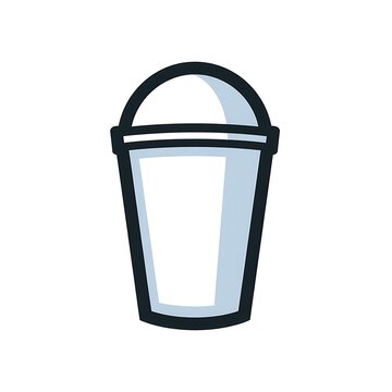 Clear Takeaway Cup Icon with Dome Lid and Black Outline