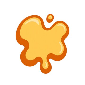Yellow Liquid Splash Icon with a Bold Orange Outline