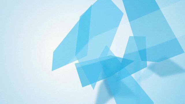 Light blue polygonal planes floating seamless loop background