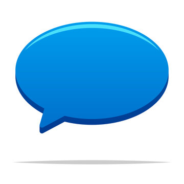 3D blue speech bubble vector isolated illustration