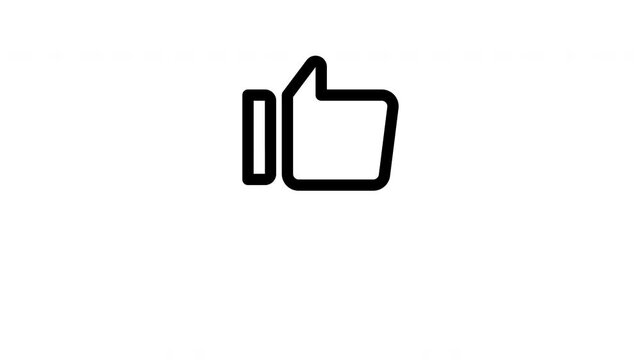 Like thumb outline icon looping animation, approval feedback symbol motion graphic for business, social and technology presentation use