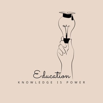 Knowledge is power logo template