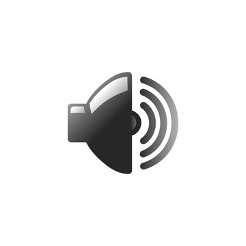 Minimal speaker volume sound icon with audio waves, ideal for media, music, notification, communication, and technology designs.