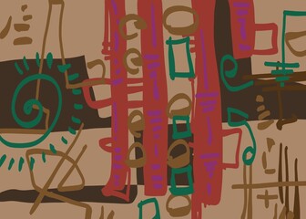 Abstract image for printing. Picture for modern interiors. The picture is painted by hand on a tablet. © neurostructure