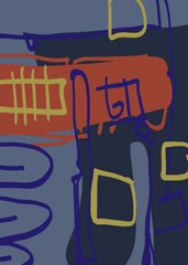 Abstract image for printing. Picture for modern interiors. The picture is painted by hand on a tablet. © neurostructure