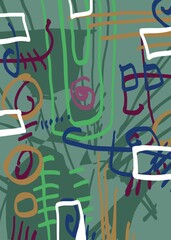 Abstract image for printing. Picture for modern interiors. The picture is painted by hand on a tablet. © neurostructure
