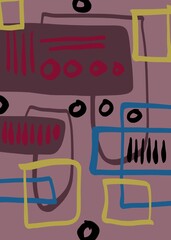 Abstract image for printing. Picture for modern interiors. The picture is painted by hand on a tablet. © neurostructure