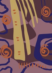 Abstract image for printing. Picture for modern interiors. The picture is painted by hand on a tablet. © neurostructure