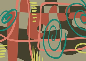 Abstract image for printing. Picture for modern interiors. The picture is painted by hand on a tablet. © neurostructure