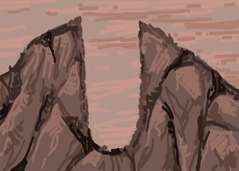 Abstract image for printing. Picture for modern interiors. The picture is painted by hand on a tablet. © neurostructure