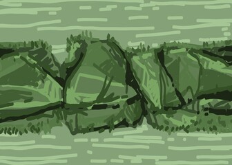 Abstract image for printing. Picture for modern interiors. The picture is painted by hand on a tablet. © neurostructure