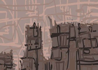 Abstract image for printing. Picture for modern interiors. The picture is painted by hand on a tablet. © neurostructure
