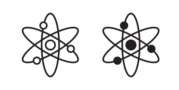 Physics icon flat outline in black