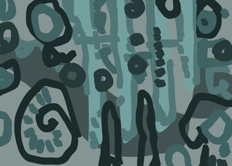 Abstract image for printing. Picture for modern interiors. The picture is painted by hand on a tablet. © neurostructure