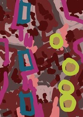Abstract image for printing. Picture for modern interiors. The picture is painted by hand on a tablet. © neurostructure