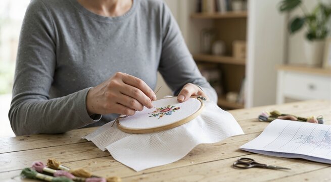 Counted squares on cross stitch fabric. Textiles, sewing and fabric craftsmanship