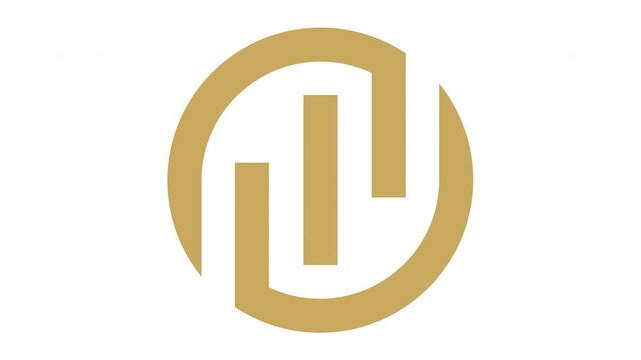 Elegant Golden Finance Logo Reveal Animation with Minimal Geometric Monogram on White Background