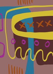Abstract image for printing. Picture for modern interiors. The picture is painted by hand on a tablet. © neurostructure