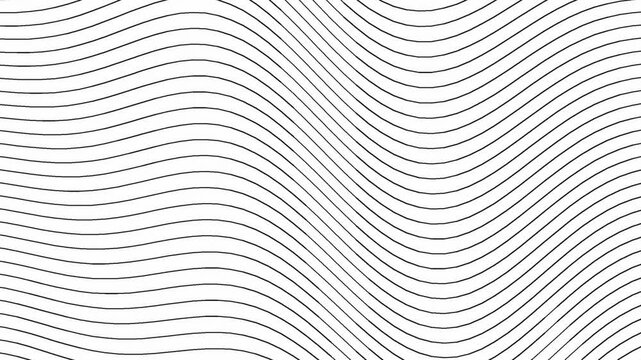 Fundo abstrato de linhas fluidas preto e branco em loop cont&iacute;nuo