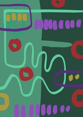 Abstract image for printing. Picture for modern interiors. The picture is painted by hand on a tablet. © neurostructure