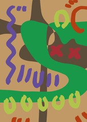 Abstract image for printing. Picture for modern interiors. The picture is painted by hand on a tablet. © neurostructure