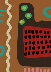 Abstract image for printing. Picture for modern interiors. The picture is painted by hand on a tablet. © neurostructure