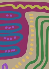 Abstract image for printing. Picture for modern interiors. The picture is painted by hand on a tablet. © neurostructure