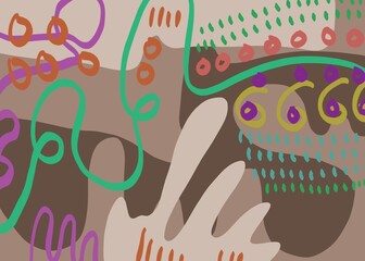Abstract image for printing. Picture for modern interiors. The picture is painted by hand on a tablet. © neurostructure