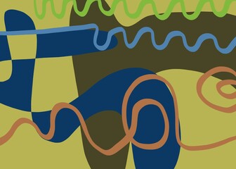 Abstract image for printing. Picture for modern interiors. The picture is painted by hand on a tablet. © neurostructure