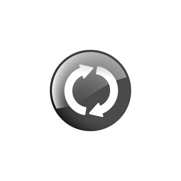 Minimalist circular refresh reload sync icon button symbol for interface design and digital applications.