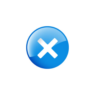 Glossy Blue Cancel Button Icon