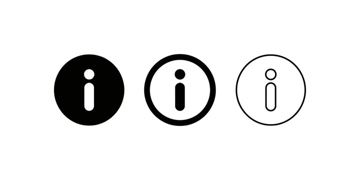 Information circle icons in black fill and outline styles for help.